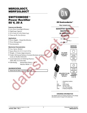 MBR20L80CTG datasheet  